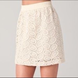Club Monaco Crochet Skirt in Cream